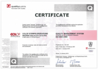 Certyfikat ISO 9001:2015 COLOP Austria